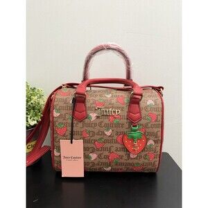 NEW Juicy Couture Strawberry Satchel Freshly Picked Chestnut Brown Red
